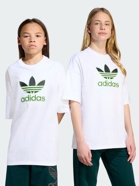 adidas Oversized White Logo Short Sleeve Crew Neck T-Shirt 9-10Y/140